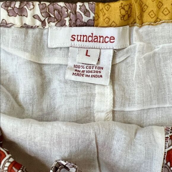 Sundance 100% Silk Skirt Size Large Boho Patchwork Midi Skirt Yellow Paisley - Picture 4 of 11